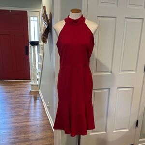 Elegant Red Halter Cocktail Dress by Stella & Julie Sz 8 NWT